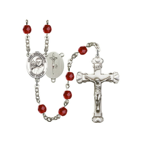 Bonyak Jewelry St Every Birth Month Color John Licci Silver Plate Rosary Bracelet 6mm Fire Polished Beads
